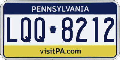 PA license plate LQQ8212