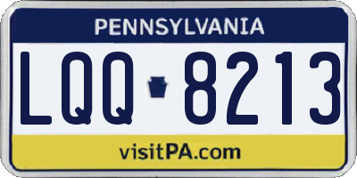 PA license plate LQQ8213