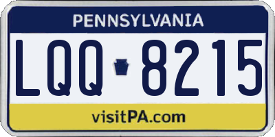 PA license plate LQQ8215