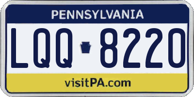 PA license plate LQQ8220