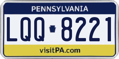 PA license plate LQQ8221