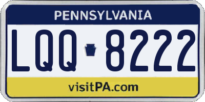 PA license plate LQQ8222