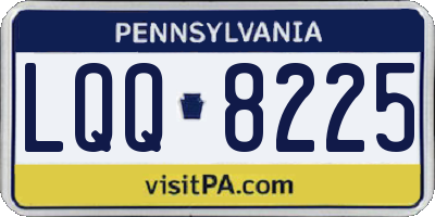 PA license plate LQQ8225