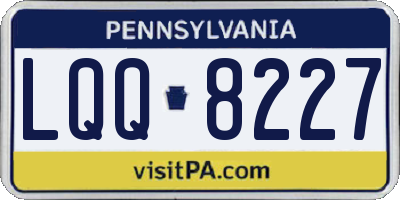 PA license plate LQQ8227
