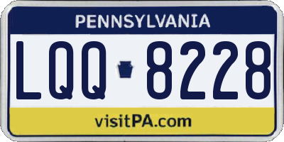 PA license plate LQQ8228