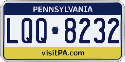 PA license plate LQQ8232