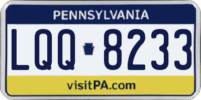 PA license plate LQQ8233