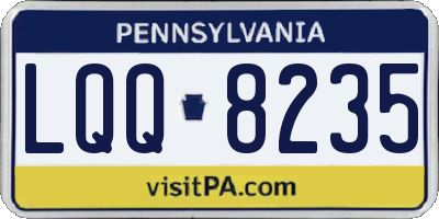 PA license plate LQQ8235