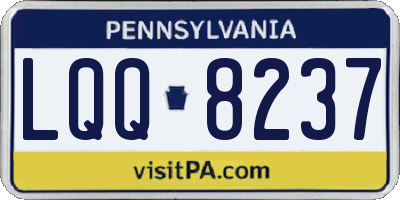 PA license plate LQQ8237