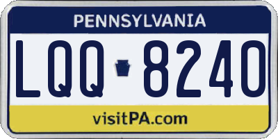 PA license plate LQQ8240