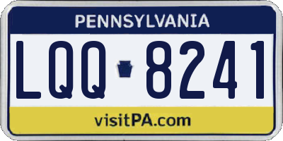 PA license plate LQQ8241