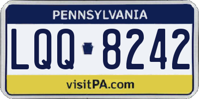 PA license plate LQQ8242