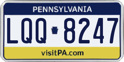 PA license plate LQQ8247