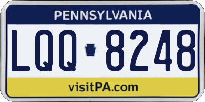PA license plate LQQ8248