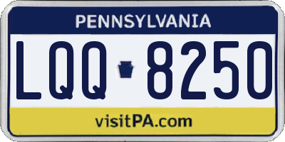 PA license plate LQQ8250