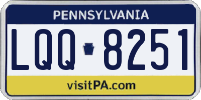 PA license plate LQQ8251