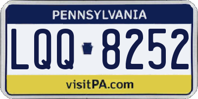 PA license plate LQQ8252