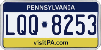 PA license plate LQQ8253
