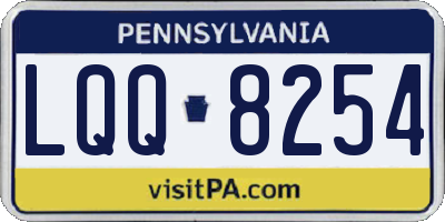 PA license plate LQQ8254