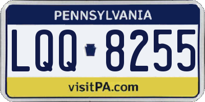 PA license plate LQQ8255