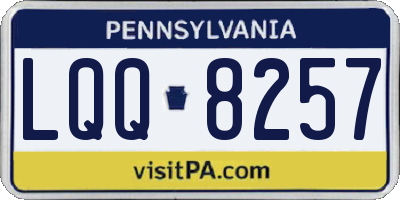PA license plate LQQ8257