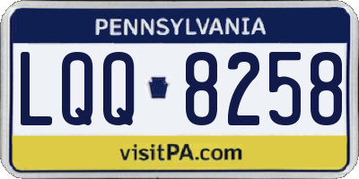PA license plate LQQ8258