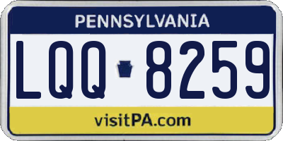 PA license plate LQQ8259