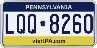 PA license plate LQQ8260