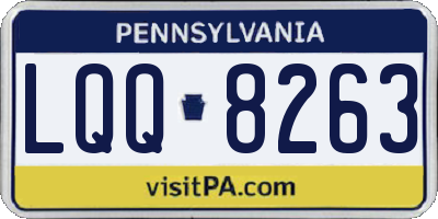 PA license plate LQQ8263