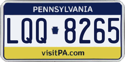 PA license plate LQQ8265