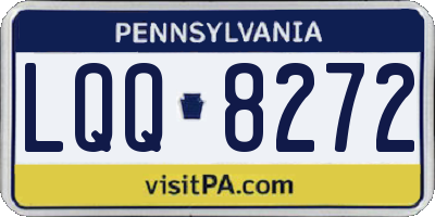 PA license plate LQQ8272