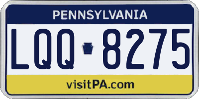 PA license plate LQQ8275