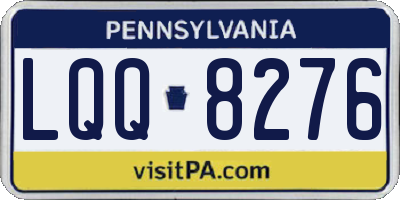 PA license plate LQQ8276