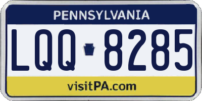PA license plate LQQ8285