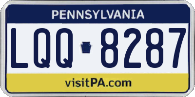 PA license plate LQQ8287