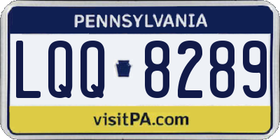 PA license plate LQQ8289
