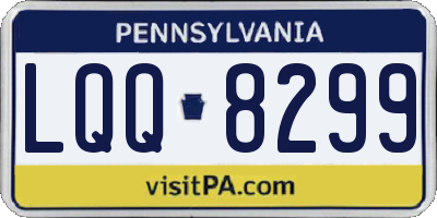 PA license plate LQQ8299