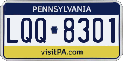 PA license plate LQQ8301