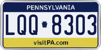 PA license plate LQQ8303