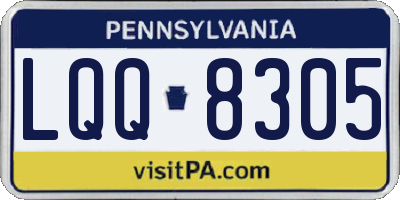 PA license plate LQQ8305