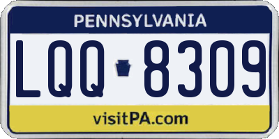 PA license plate LQQ8309