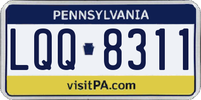 PA license plate LQQ8311