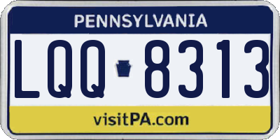 PA license plate LQQ8313