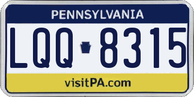 PA license plate LQQ8315