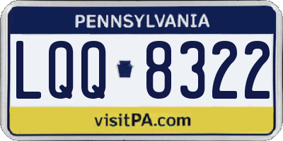 PA license plate LQQ8322