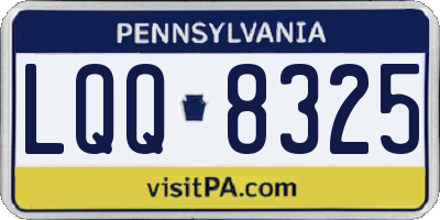 PA license plate LQQ8325