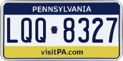 PA license plate LQQ8327