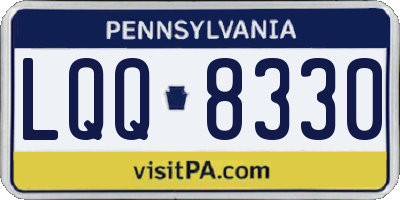 PA license plate LQQ8330