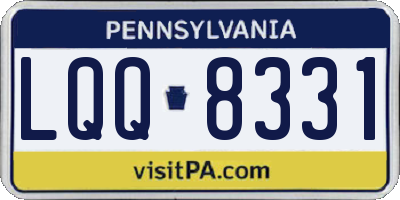 PA license plate LQQ8331
