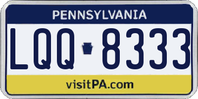 PA license plate LQQ8333